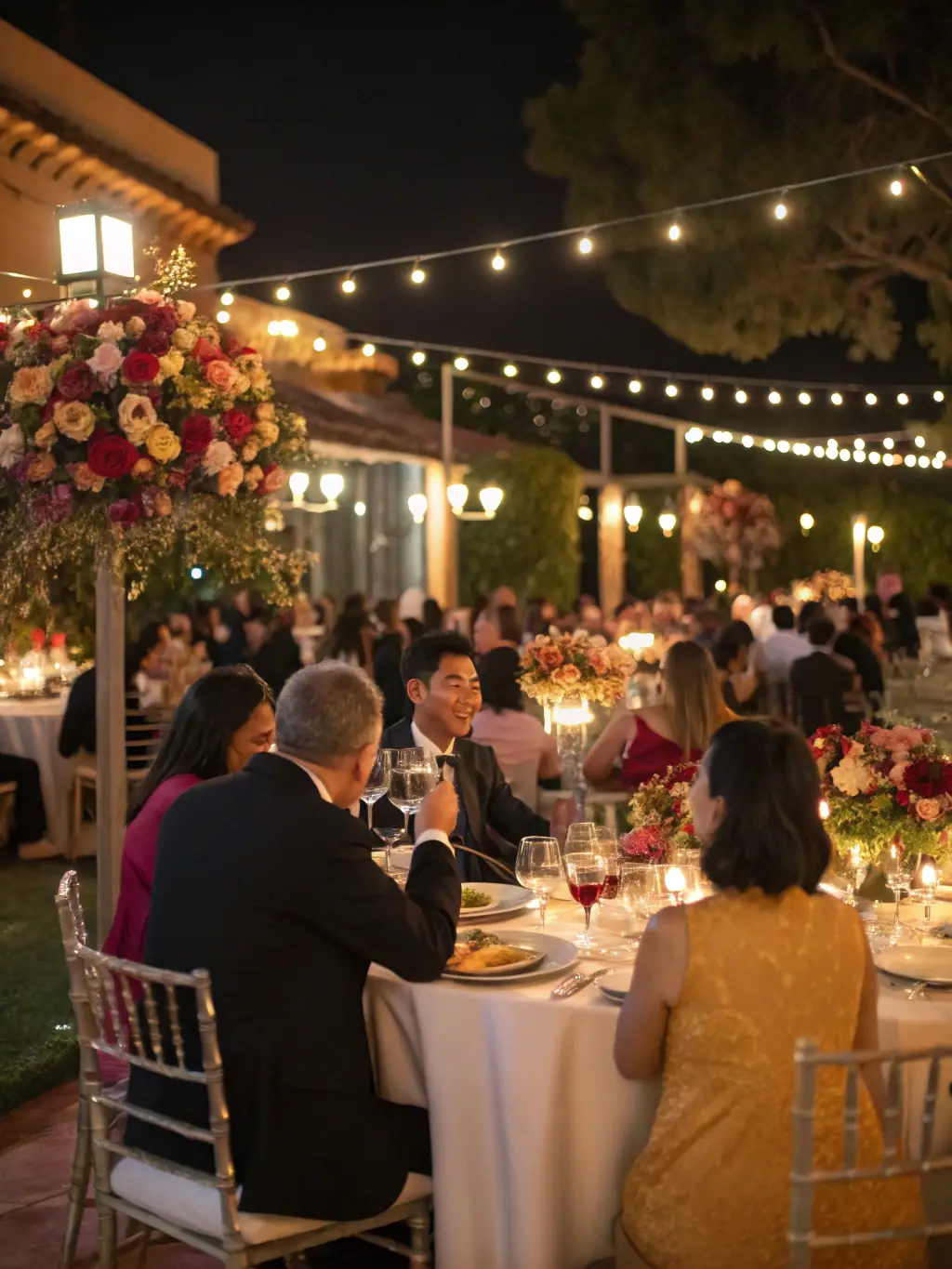 Senior golfers participating in a social event, such as a dinner or dance, demonstrating the social connections fostered by SG4L.